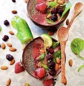 Cuenco de madera de coco natural elegante para ensalada, decoración de lujo, cuenco de coco, juego de regalo, Envío listo, cáscara de coco, costero personalizado - Product Image 1