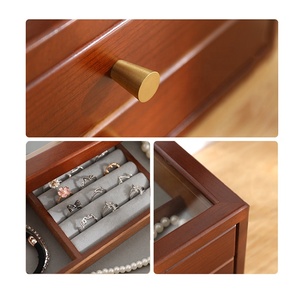 Tùy Chỉnh Đồ Trang Sức Bằng Gỗ Box Với Ngăn Kéo 2-Tầng Hiển Thị Bằng Gỗ Trường Hợp Khắc Đồ Trang Sức Bằng Gỗ Hộp - Product Image 4