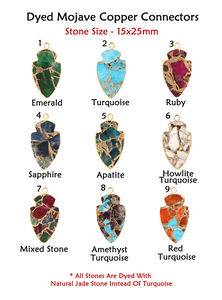 Ompressed-conector de cobre verde turquesa para pendientes, piedra preciosa, chapado en oro - Product Image 2