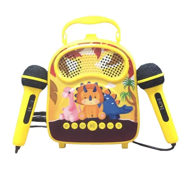 Best Seller Musical Instrument Speaker With 2 Mics Kids Karaoke Singing Machine Speaker Set Kids Ktv Speaker For Birthday Gift