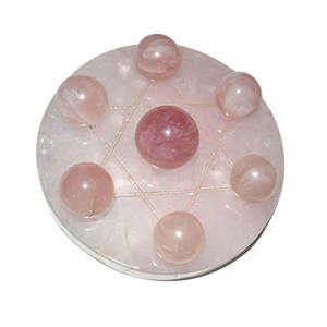 Seven Rose Quartz Ball Star Of David Rose ควอตซ์ฐาน - Product Image 1