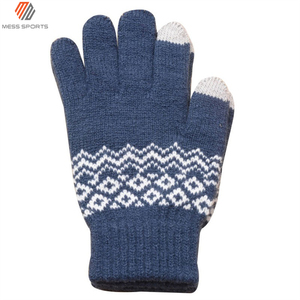 MESS SPORTS Winter Checked Cotton Outdoor Knitted <b>Warm</b> Wholesale Cycling for Screen <b>Gloves</b> - Product Image 4