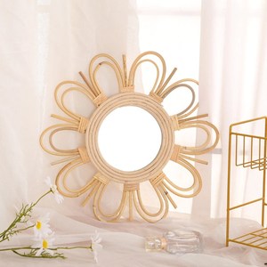 Rattan <b>Mirror</b>, Wall <b>Hanging</b> Rattan <b>Mirror</b>,Flower Rattan <b>Mirror</b>, Natural Rattan Products, - Product Image 1