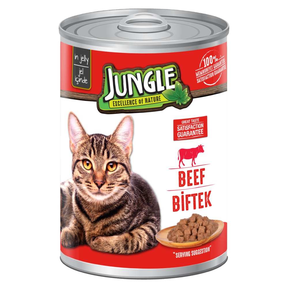 cat can food with beef
