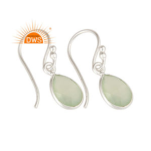 Pendiente colgante de piedras preciosas de Calcedonia de Prehnita Natural de plata esterlina fina para fabricante de joyería de mujer - Product Image 1