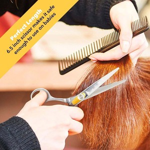 Professional Stainless Steel Barber <b>Hair</b> <b>Cutting</b> <b>Scissors</b> with Sharp Razor Edge Blade Fixed Finger Rest Durable Shears <b>for</b> Salon - Product Image 2