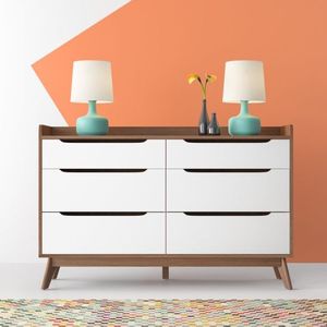 Commode de luxe durable à 6 tiroirs en bois massif blanc moderne pour la maison, le bar, l'hôpital, l'appartement, le salon - Product Image 2
