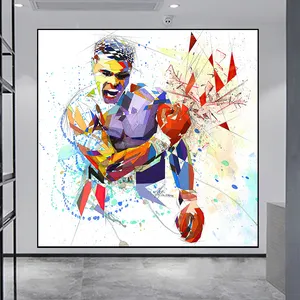 M a pintura de tela para decoração, arte de boxe famosa retrato, posteres de decoração, pintura em tela para sala de estar, decoração de casa