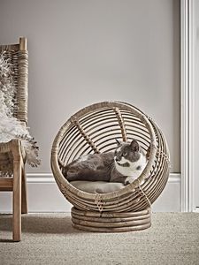 Natural Woven Style Soft Plush Cat Cave <b>Bed</b> Covered Small Dog <b>House</b> Breathable Animal Nest Indoor Supplier - Macy - Product Image 4