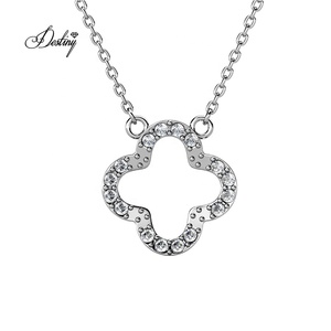 Daisini argent sterling 925 orné de cristaux Swarovski collier pendentif trèfle porte-bonheur à quatre feuilles pour femme - Product Image 5