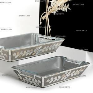 Plateau de service rectangulaire en verre et nacre, vaisselle pour servir les aliments à prix abordable - Product Image 5