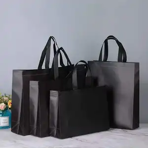 비 짠 가방 재사용 사용자 정의 PP 비 짠 쇼핑 가방 로고 블랙 heavweight 패브릭 쇼핑 다시 사용 가능한 가방