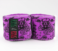 Bandages de boxe personnalisés de haute qualité, protection des poignets, utilisation MMA, différentes tailles, semi-élastiques, 55% nylon + 45% coton, marque KING4RING