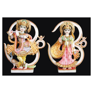 Sculpture religieux en marbre blanc, Sculpture de haute qualité, nouveau motif, travail Radha Krishna pour la maison, Temple - Product Image 1