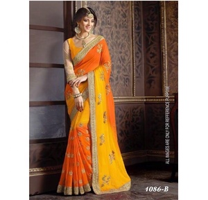 Sari de algodón para fiesta con blusa de diseñador, bordado indio de Bollywood, color turquesa, lavable a máquina, prenda étnica Evergreen - Product Image 3