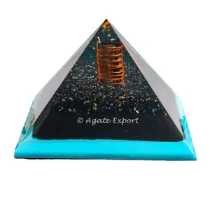 Wholesale Black Tourmaline Orgone Pyramids Chakra Orgonite Energy Pyramids Spiritual Healing Crystals Orgone Pyramids