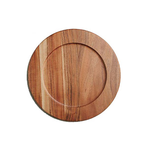 Assiette plate ronde en bois naturel de qualité export, couleur unie, vaisselle de service, idéale pour les accessoires de table, au meilleur prix - Product Image 2