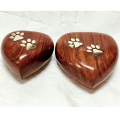 Best Selling Heart Shaped Paw Print Wooden Pet Cremation Urn Antique <b>Memorial</b> Ashes <b>Box</b> for Dog Cat Keepsake Funeral Urn - Product Image 3