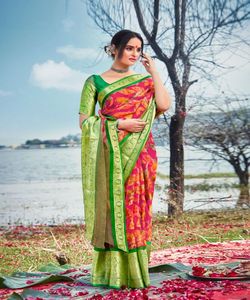 Banarasi Soie Sarees Fête Porter Mariage Indien Ethnique - Product Image 1