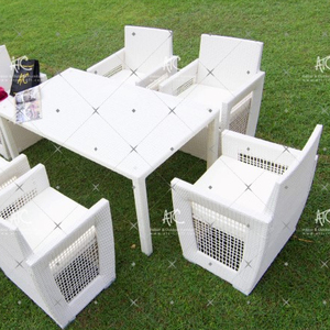 ชุดรับประทานอาหารหวายโพลีสังเคราะห์สำหรับสวนกลางแจ้ง,เฟอร์นิเจอร์หวายดีไซน์พิเศษ - Product Image 1