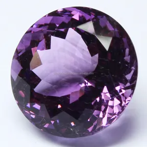 Piedras de amatista naturales de corte redondo para anillo fino, Pendientes colgantes, fabricación de joyas hechas a mano, piedras preciosas sueltas certificadas, amatista púrpura - Product Image 1