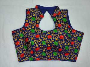 Vêtements de fête de créateur sans manches Lahenga Choli pleine longueur taille libre prêt à porter quotidien coton soie pierre travail dames chemisier vêtements - Product Image 3