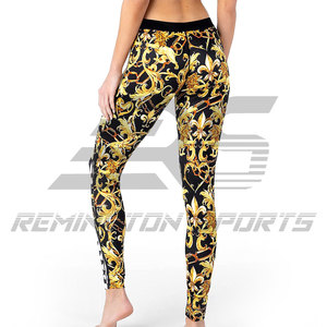 กางเกงเลคกิ้งสำหรับผู้หญิง,กางเกงรัดรูปทำจากโพลีเอสเตอร์สแปนเด็กซ์พิมพ์ลายดีไซน์ตามสั่ง - Product Image 3