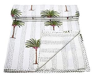 Palmboom Kantha Quilt Handgemaakte Quilt Deken Katoenen Quilt Spreiddeken Kantha Gooi Indian 100% Katoen Het Hele Seizoen In; 27243