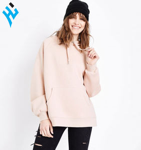 Sudadera con capucha para mujer, de algodón 100%, con logotipo impreso personalizado, talla grande, Color sólido - Product Image 1