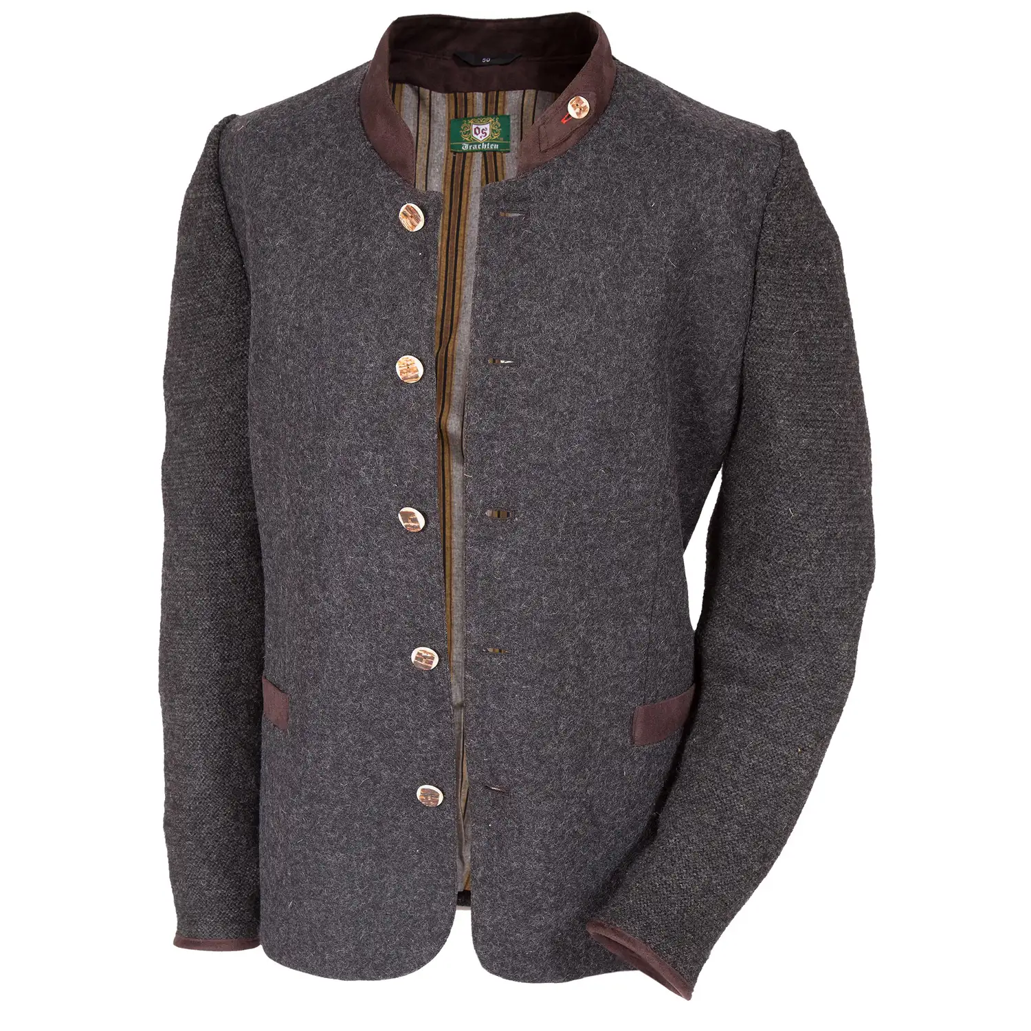 Mens traditional jacket made of loden in anthracite