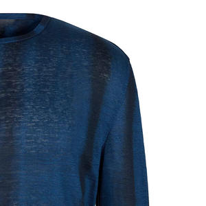 Camiseta de manga larga para hombre, azul, con efecto tie-dye, de algodón 100%, 240 GSM, venta al por mayor OEM. - Product Image 3