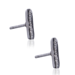 Conjunto de pendientes de plata de ley 925 con diamantes de imitación, joyería fina con diamantes, estilo minimalista, con tachuelas de plata 925 oxidadas, Unisex - Product Image 5
