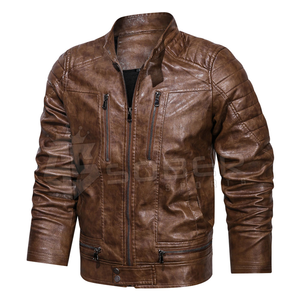 Chaquetas de Cuero Genuino para Hombre con Logotipo Personalizado al por Mayor, Chaquetas de Invierno Impermeables y Transpirables de Tela de Lona Ecológica con Servicio OEM - Product Image 1