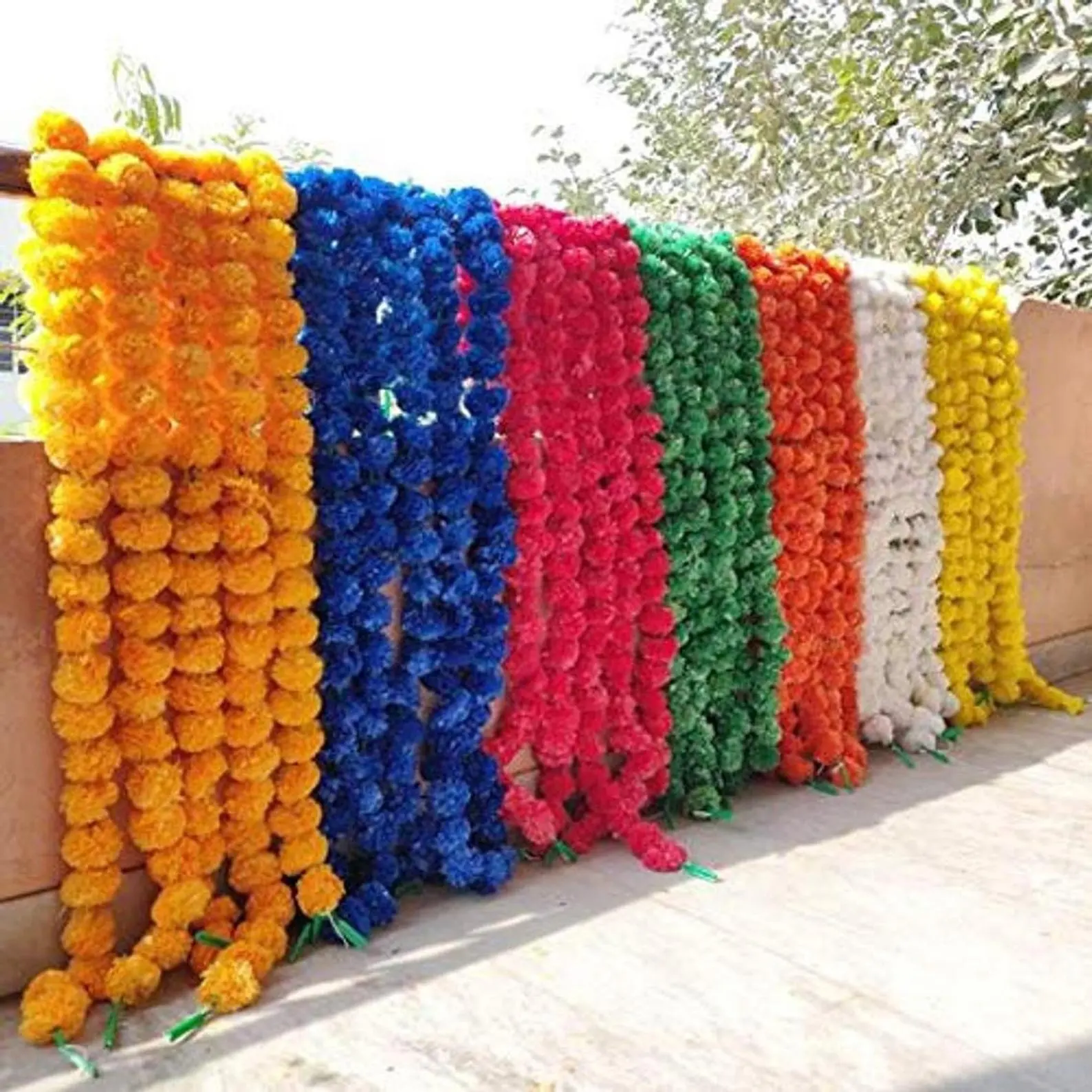 Guirnalda colgante de flores artificiales, cadena para decoración de boda, fiesta, pared
