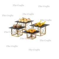 Ensemble de trois présentoirs et contremarches de buffet de différentes tailles pour le présentoir de gâteau d'accessoires de table