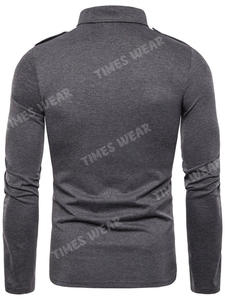 Polo de cuello redondo para hombre, camiseta lisa informal con bolsillo, alta calidad - Product Image 3