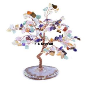 Alta calidad 100-Chip ágata piedra preciosa árbol hecho a mano Feng Shui cristal Multi-piedra excelente mano de obra mejor calidad al por mayor - Product Image 1
