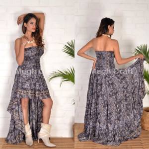 Robe d'été européenne grande taille Maxi bohème taille empire Robe de plage décontractée écologique en vrac vente en gros - Product Image 4