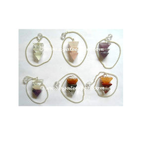 Mélange de Pierres Précieuses 3 Pièces Pyramides Pendules - Product Image 1