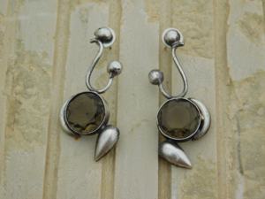 new designer latest treanding <b>handmade</b> brass silver look alike stone stud ethnic <b>earings</b> for girls and women - Product Image 4