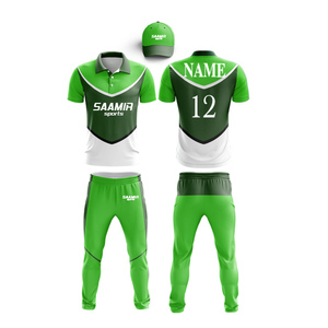 Kit d'uniforme de cricket sublimé vert personnalisé combo t-shirt et pantalon avec logo - Product Image 2