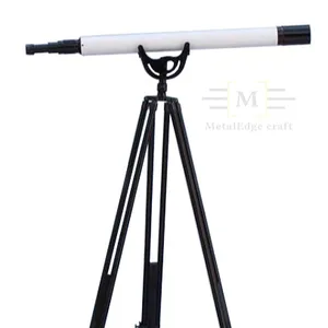 Telescópio anchormaster com suporte tripé, 39 ", couro bronzeado-branco com suporte preto, qualidade premium