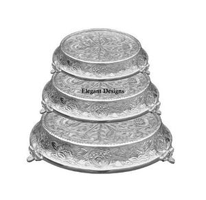 Soporte de pastel con cuentas de cristal y metal con estilo clásico al por mayor herramienta de pastel de mesa hecha a mano de lujo - Product Image 4