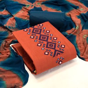 Heavy Cotton Embroidery <b>Kurti</b> with Awesome Color Combination with Patiyala for Indian and Special Occasion in Wholesale Price - Product Image 4