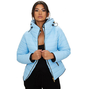 OEM Custom Women Black Solid Color Puffer <b>Jacket</b> <b>Waterproof</b> Windproof Quilted Winter Insulated Coat Lightweight <b>Warm</b> Outdoor - Product Image 3