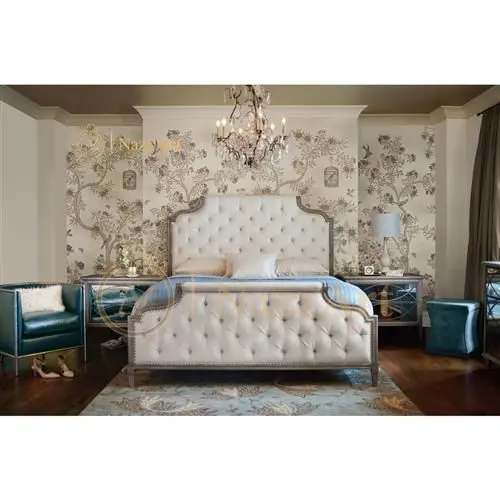 モダンスタイルのベッドフレームニュージーランドアメリカイギリス家具無垢材快適なベッドエレガントなデザインの寝室の家具
