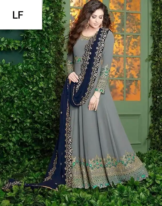 new designs of heavy embroidery gown pakistani style Anarkali dress for ladies