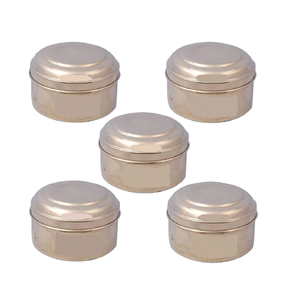 กล่องโรตีทรงกลมเคลือบทองเหลืองขัดเงา ฝาปิดมีสไตล์ สำหรับใส่อาหาร - Product Image 4