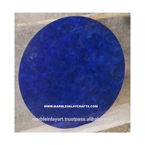 Round Lapis Lazuli Semi Precious <b>Table</b> <b>Top</b> For <b>Decorative</b> - Product Image 1