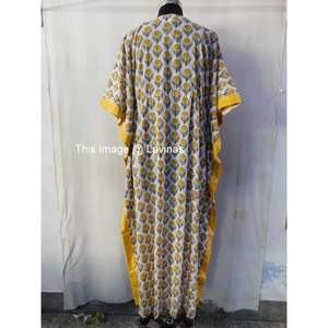 Pure Cotton Girls Kaftan <b>Dress</b> Bohemian Hippie Style Summer Casual Beach <b>Lingerie</b> Cover Handmade Floor-Length Woven Eco-Friendly - Product Image 2